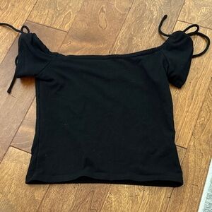 Edikted Black Off-Shoulder Crop Top